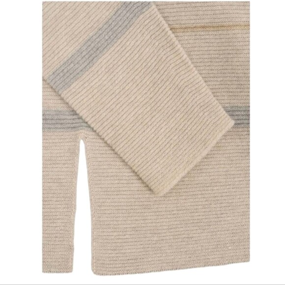 Celtic & Co. Yoke Detail Wool Striped Neutral Tunic NWT - Picture 9 of 12